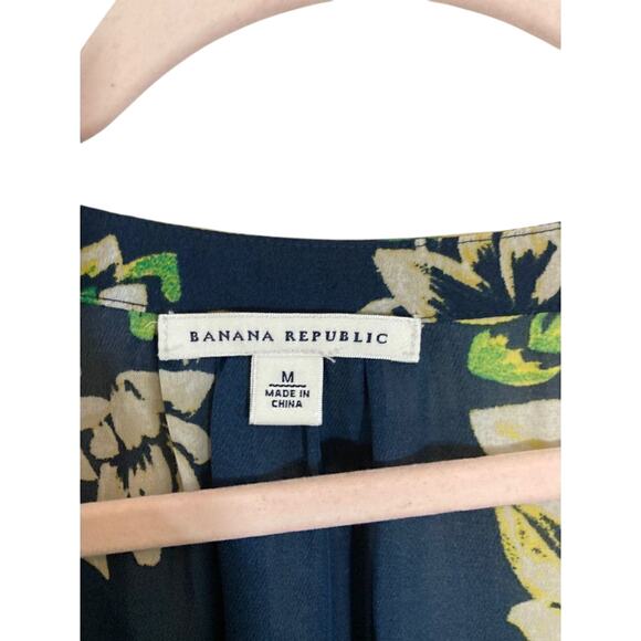 Banana Republic Floral Long Sleeve Bohemian Minimalist Coastal Grandma Blouse - Picture 4 of 8